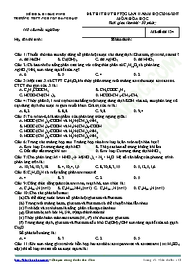 Đề thi thử THPT Quốc gia lần 2 môn Hóa học năm 2017 - Mã đề thi 134 - Trường THPT Nguyễn Đăng Đạo (Có đáp án)
